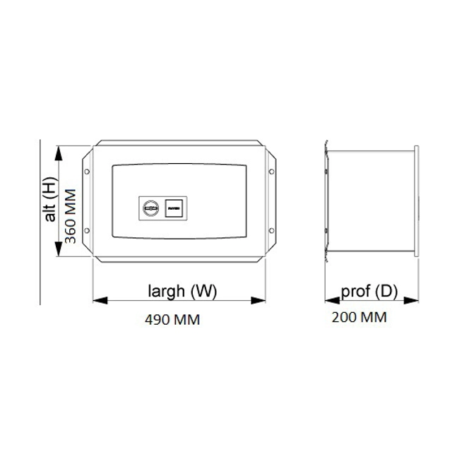 Vendita online Cassaforte meccanica FAIVIRO con chiave da incasso 49x20x36 cm.